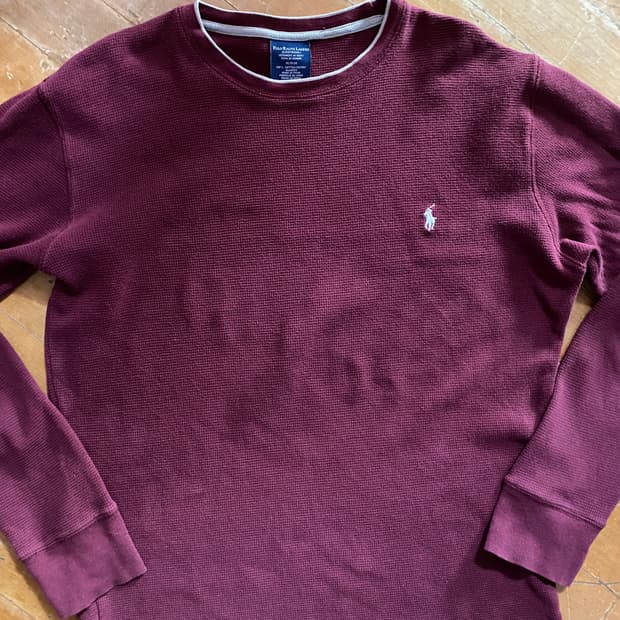 폴로 랄프로렌 와플 셔츠 M 버건디 (100~105)