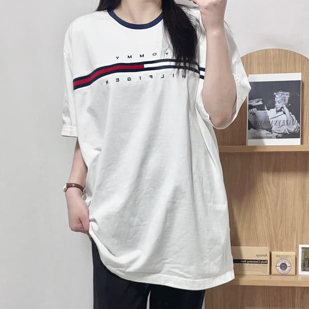 [정품] 타미 화이트 일자로고 반팔티 [ XXL ]