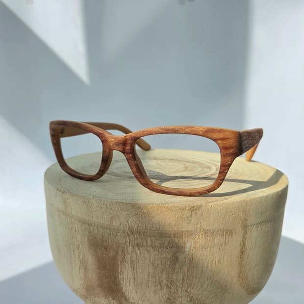 Wood frame glasses