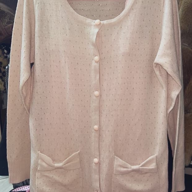 리본 포켓 가디건