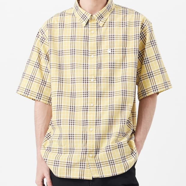 칼하트 니벤 체크 반팔 셔츠