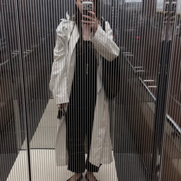 [새상품] 오브헤덴 린넨 라운드넥 롱 자켓