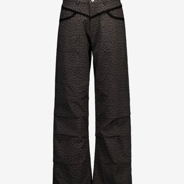 셋업이엑스이 레오파드 팬츠 차콜