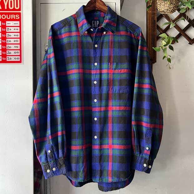 [L]90's GAP 올드 갭 싱글포켓 체크셔츠
