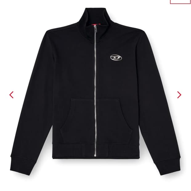 디젤 Zip-Up Sweatshirt With Metallic Logo