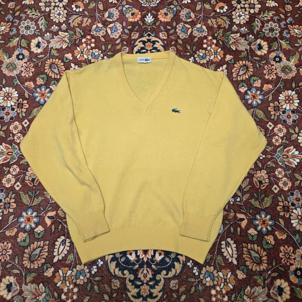 슈미즈 라코스테 재팬 울 100% 브이넥 니트 (Size 5)