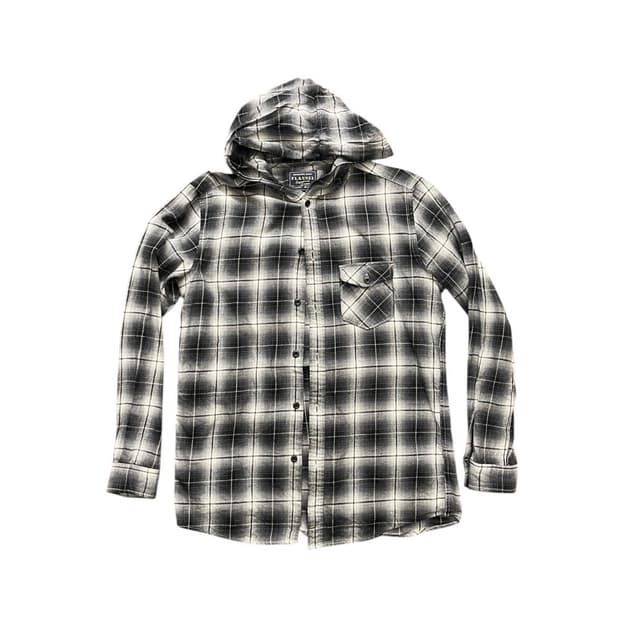PLAID PATTERN WESTERN HOOD