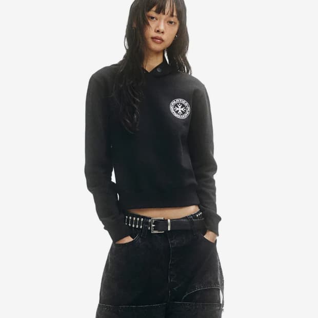 펀치드렁크파티즈 크롭 후드티 2사이즈