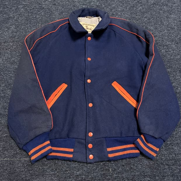 DEERFOOT 80s 빈티지 바시티 자켓