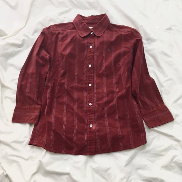 Lacoste burgundy 3/4 sleeve shirt