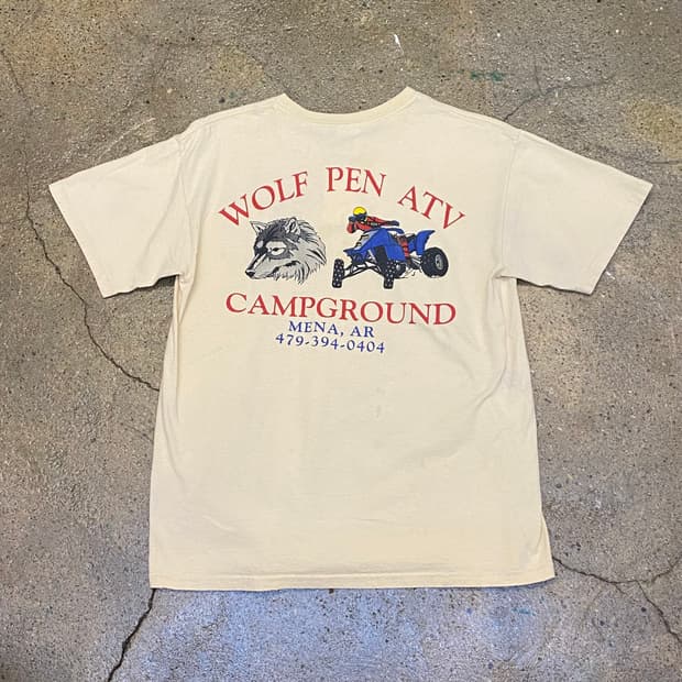 미국 빈티지 길단 울트라 코튼 울프 프린팅티 반팔티