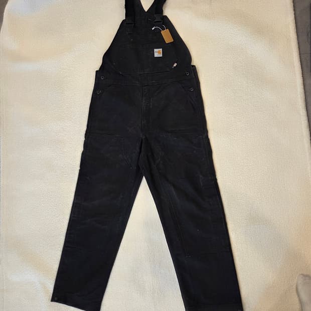 칼하트 FR 블랙 더블니 오버롤[36×32]