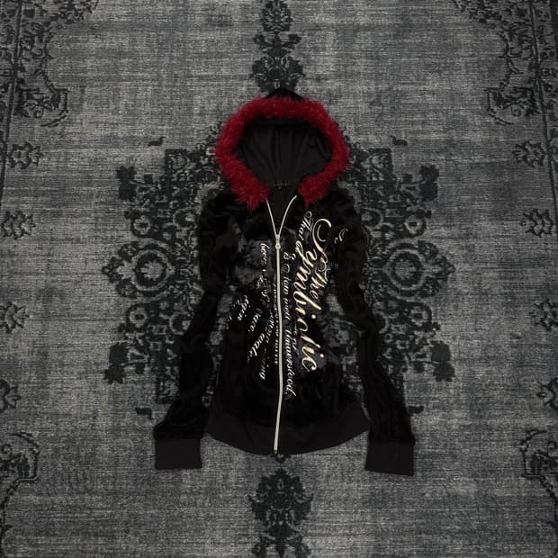 Spinash velour trimming fur hoodie