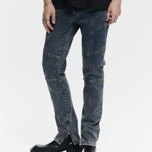 메종미네드 BIKER DENIM TROUSERS BLUE 50사이즈