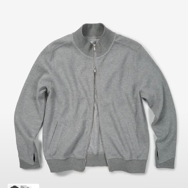 PANNEL KNIT ZIP UP (GRAY)