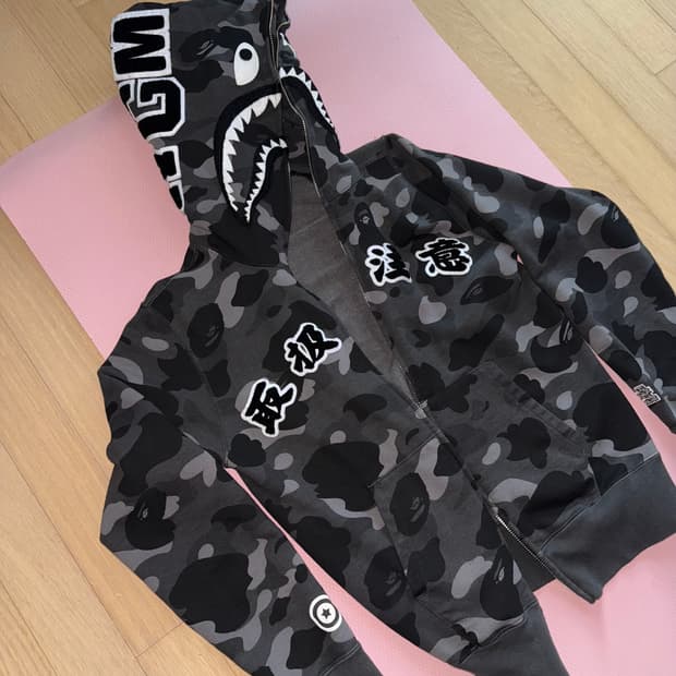 bape x black eye patch 카모 후디 s
