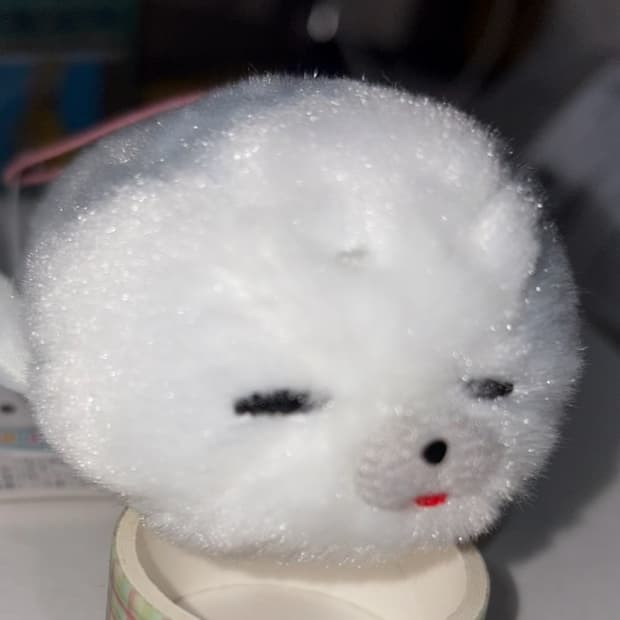 흰색 아기 물개 물범 인형 키링