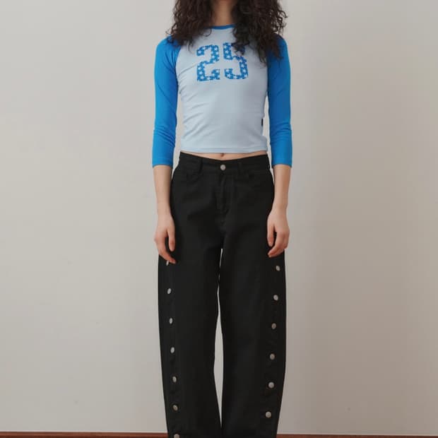 플리즈프로젝트 SIDE CURVED BUTTON PANTS