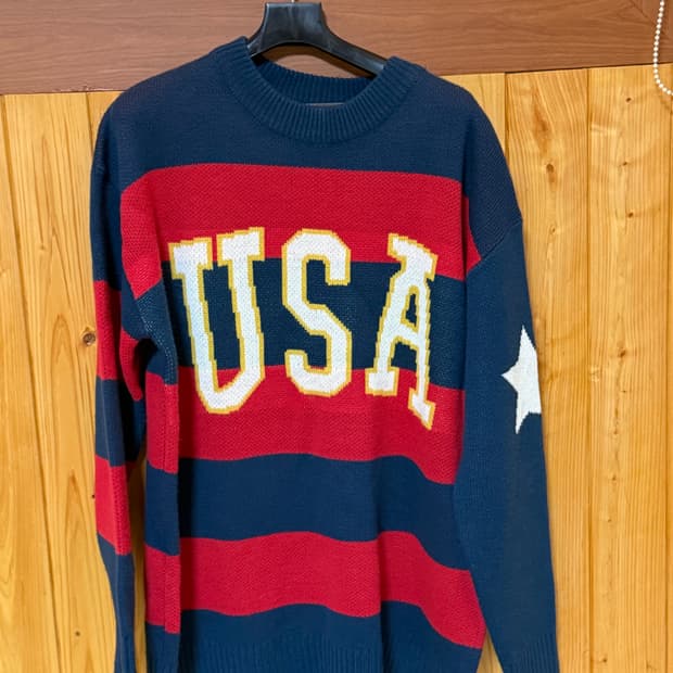 빈티지 니트 usa 로고 L-XL 사이즈