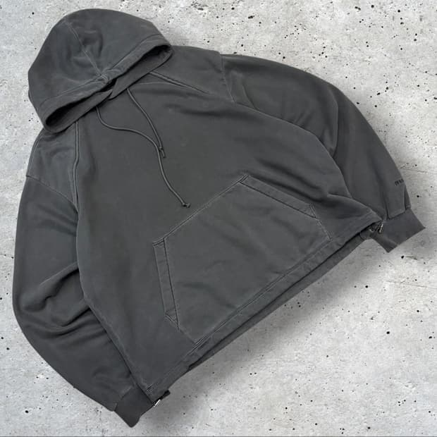 [L] 20FW juunj 준지 가먼츠다잉 후드티 차콜 그레이 D958