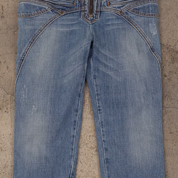 JUST CAVALLI LOWRIZE DENIM CAPRI PANTS