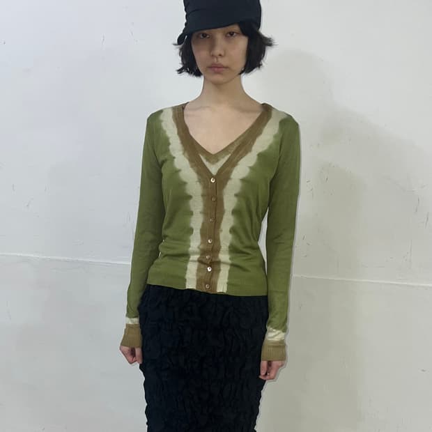 MaxMara막스마라 타이다이 브이넥 니트 가디건 세트