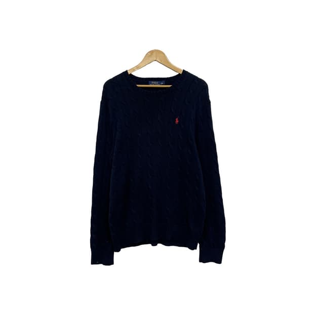 폴로 랄프로렌 네이비 케이블 꽈배기 니트
