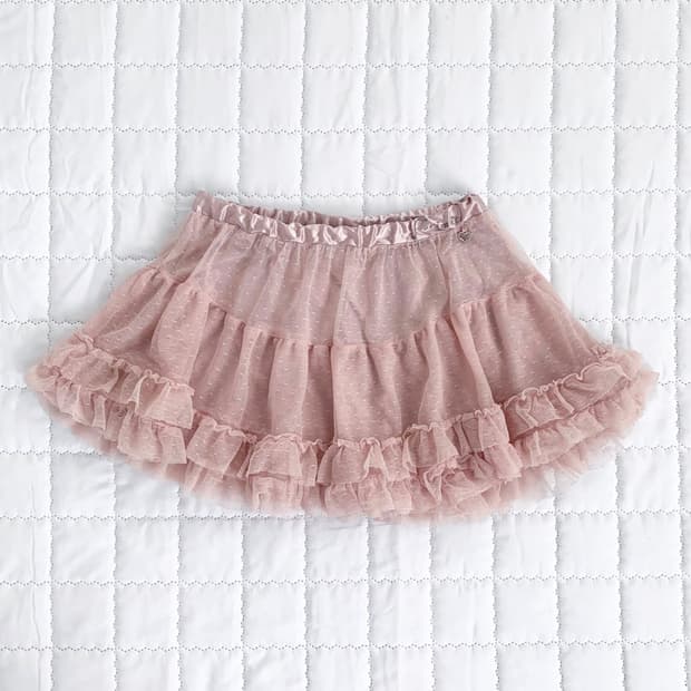 히메갸루 ♥ 뮤트핑크 캉캉 미니 스커트