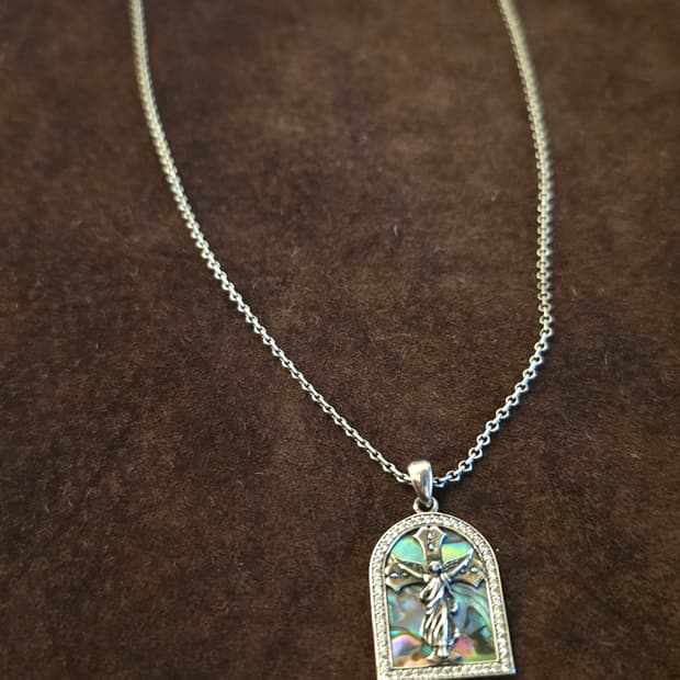 Silver925 shell 🐚 angel cross nacklace