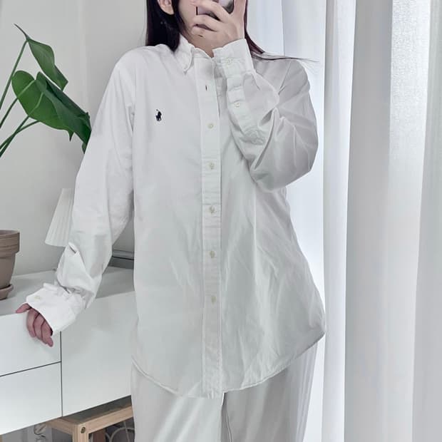 [정품] 폴로 화이트 / 네이비포니 셔츠 [ M ]