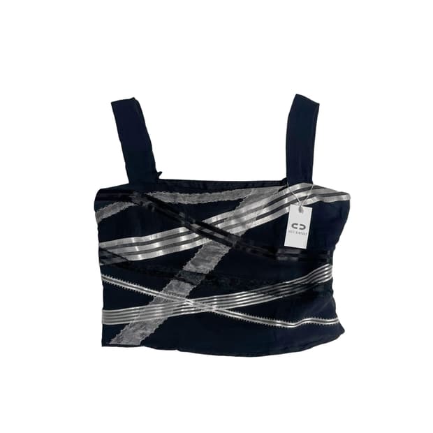 Gianfranco ferre 실크 100스트라이프 슬리브리스 