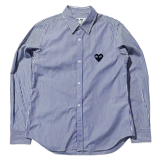 꼼데가르송 플레이 하트와펜 스트라이프 셔츠