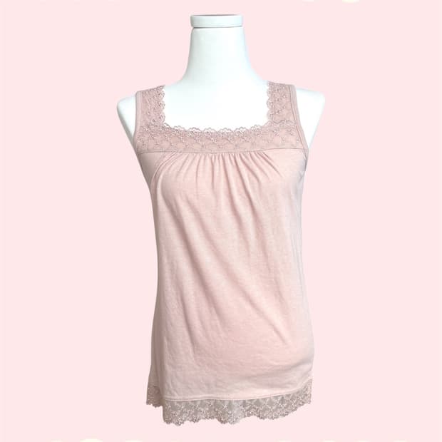 Comport basic 인디핑크 레이스 셔링 슬리브리스