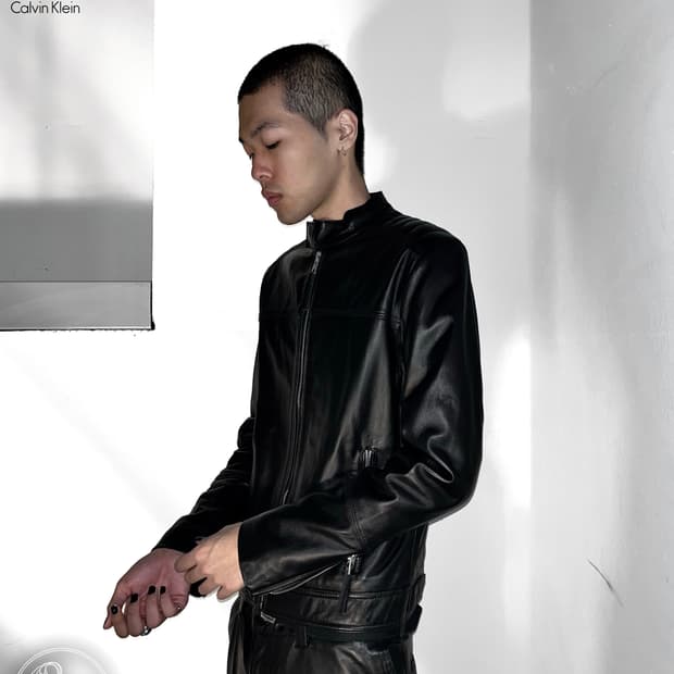 C.K 캘빈 클라인 리얼 램스킨 젠더리스 양가죽 라이더 바이커 자켓