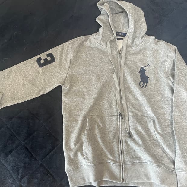 폴로 빅포니 후드집업 그레이