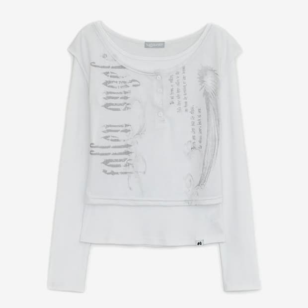 허그유어스킨 폴런 엔젤 레이어드 탑 (화이트)