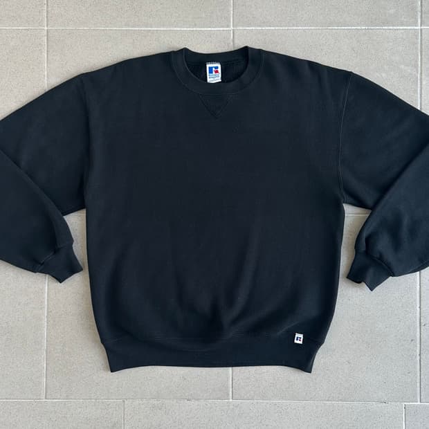 90s 빈티지 러셀 스웻셔츠 블랙 L USA