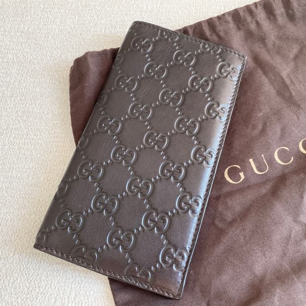 구찌 시마 장지갑 브라운