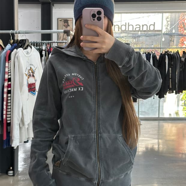 데우스 엑스마키나 피그먼트워시드 후드집업