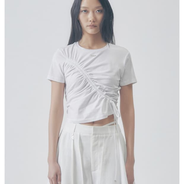 트리밍버드 Shirred Wave Detail Crop T-Shirt