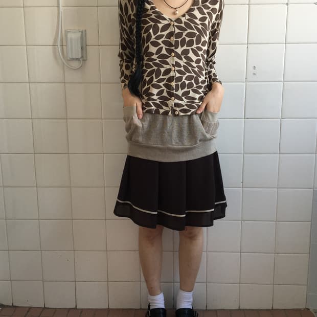 Pattern knit cardigan