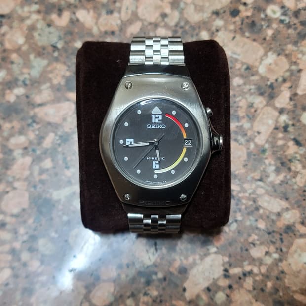 90s 세이코 명품 디자이너 키네틱 빈티지 쿼츠 시계