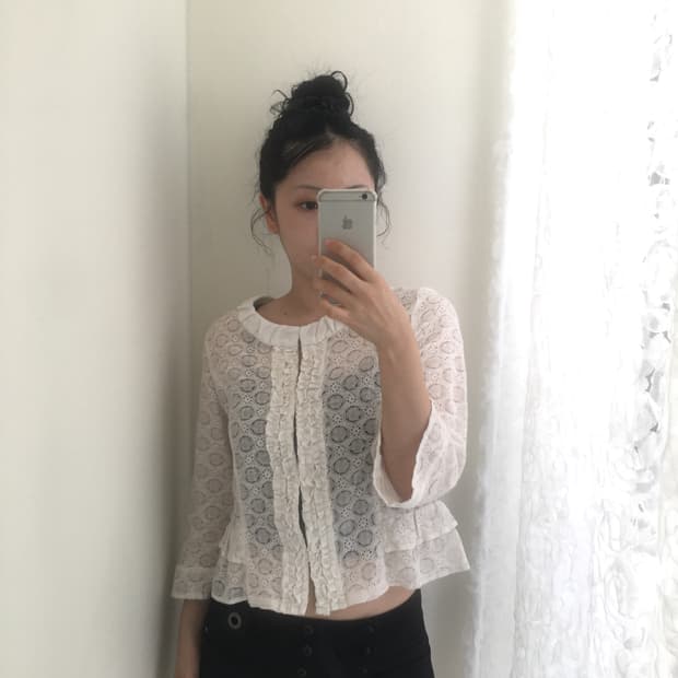 eyelet cotton blouse