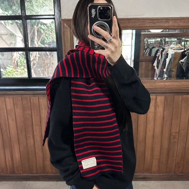 RRL heritage stripe knit muffler