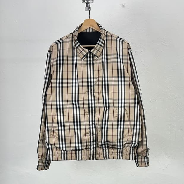 버버리 리버서블 노바 체크 카라 해링턴 자켓