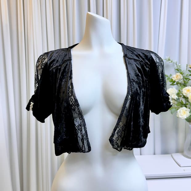 엑시즈팜 벨벳 레이스 볼레로