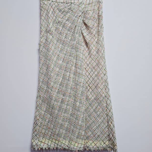 시스템 트위드 랩 스커트 체크 패턴67