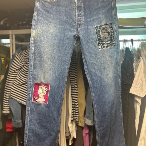 칠드런오브더 디스코댄스 초상화 패치 자수 데님 2