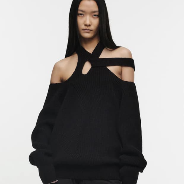 (새상품) nache 스트랩 니트 /블랙2사이즈