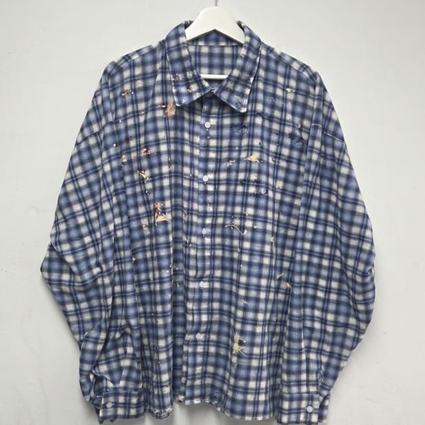 빈티지블루체크셔츠